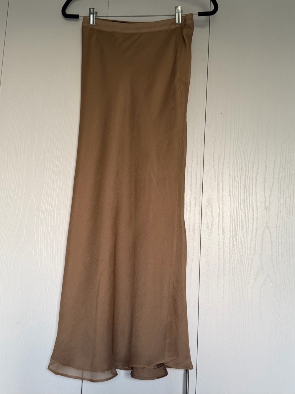 Zara Maxi Slip Skirt in Tan